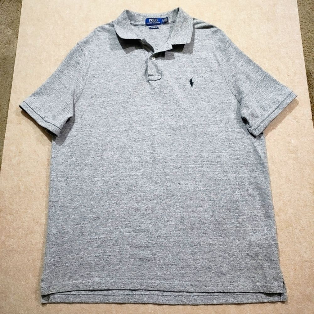 Polo by Ralph Lauren Gray Short Sleeve Polo Men's Shirt. #C